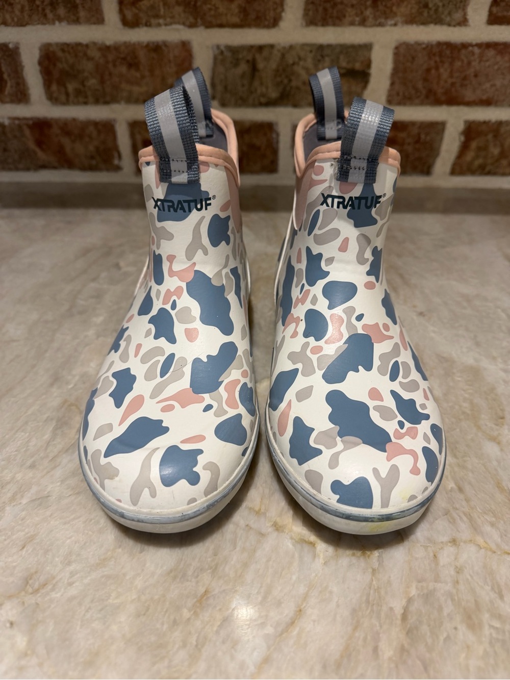 Xtratuf Women's Chelsea Rain Boots - White with Blue & Pink Camo